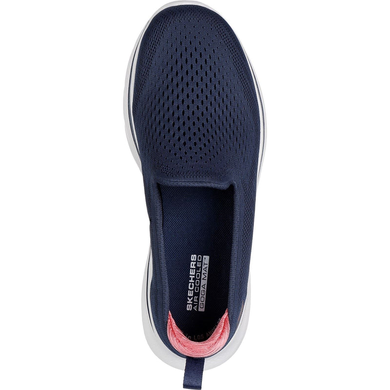 Skechers GO WALK 7 Vina Damen Textil Sneaker In Marineblau/Koralle