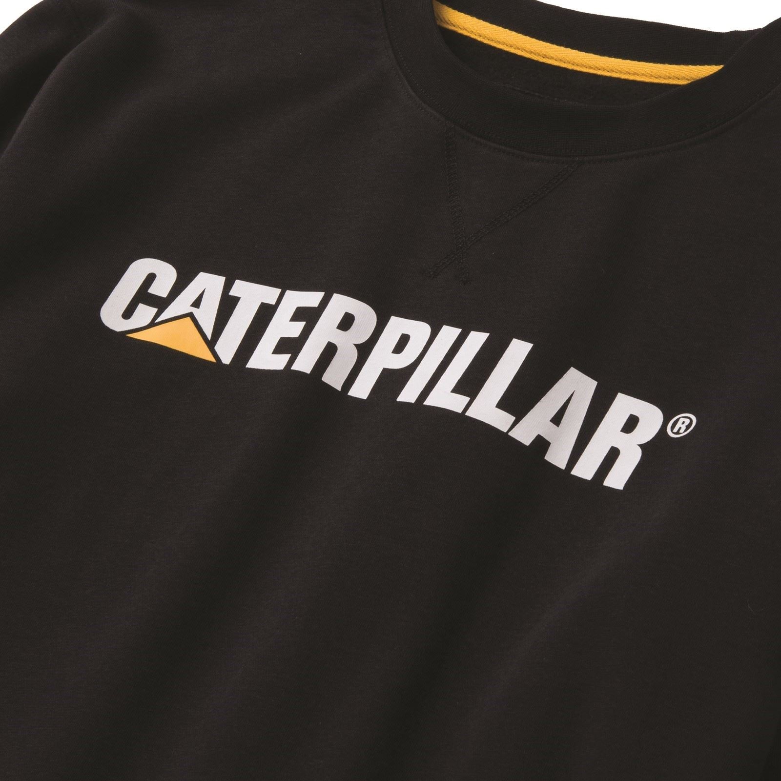 Caterpillar Midweight Crewneck Baumwolle Herren Schwarze Sweatshirt