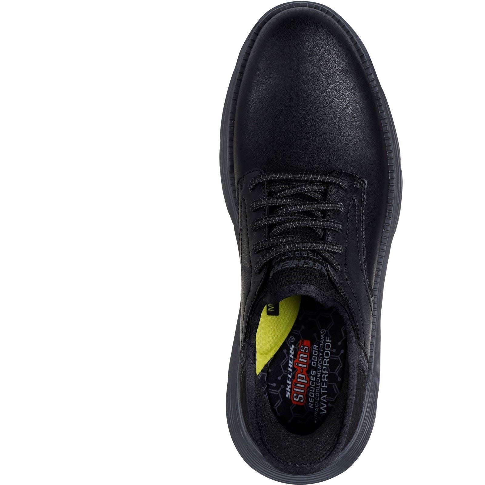 Skechers Garza Carlyn Schwarze Farbe Herren-Schnürschuhe Aus Leder