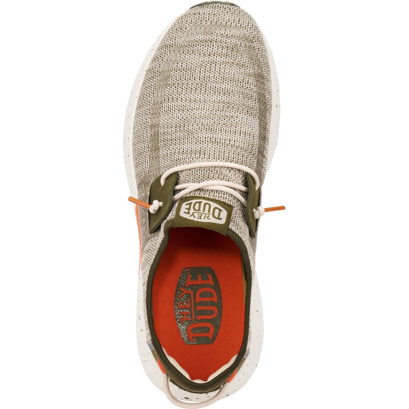 HEYDUDE Sirocco Sport Mode Herren Sneaker In Grün/Staubiges Olivgrün/Orange