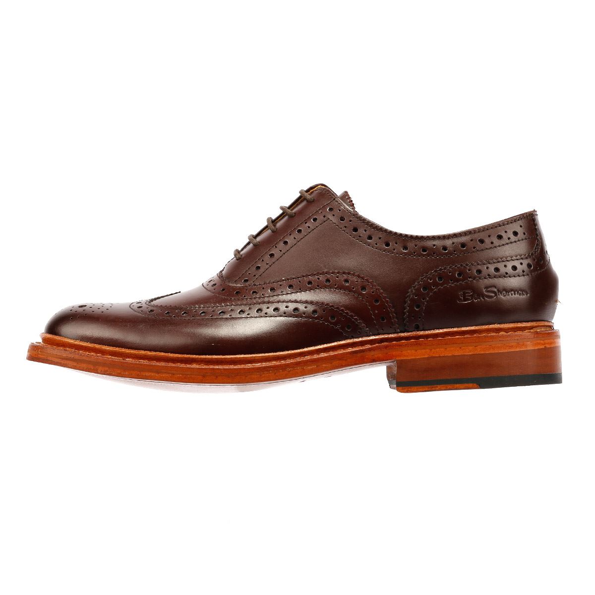 Ben Sherman Sugarman Brogue Leder Herren Braune Schnürschuhe