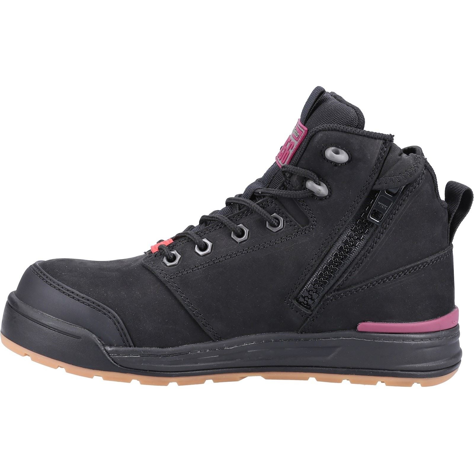 Hard Yakka Dreitausendsechsundfünfzig Spitze Leder Damen Schwarze Farbe Sicherheitsstiefel