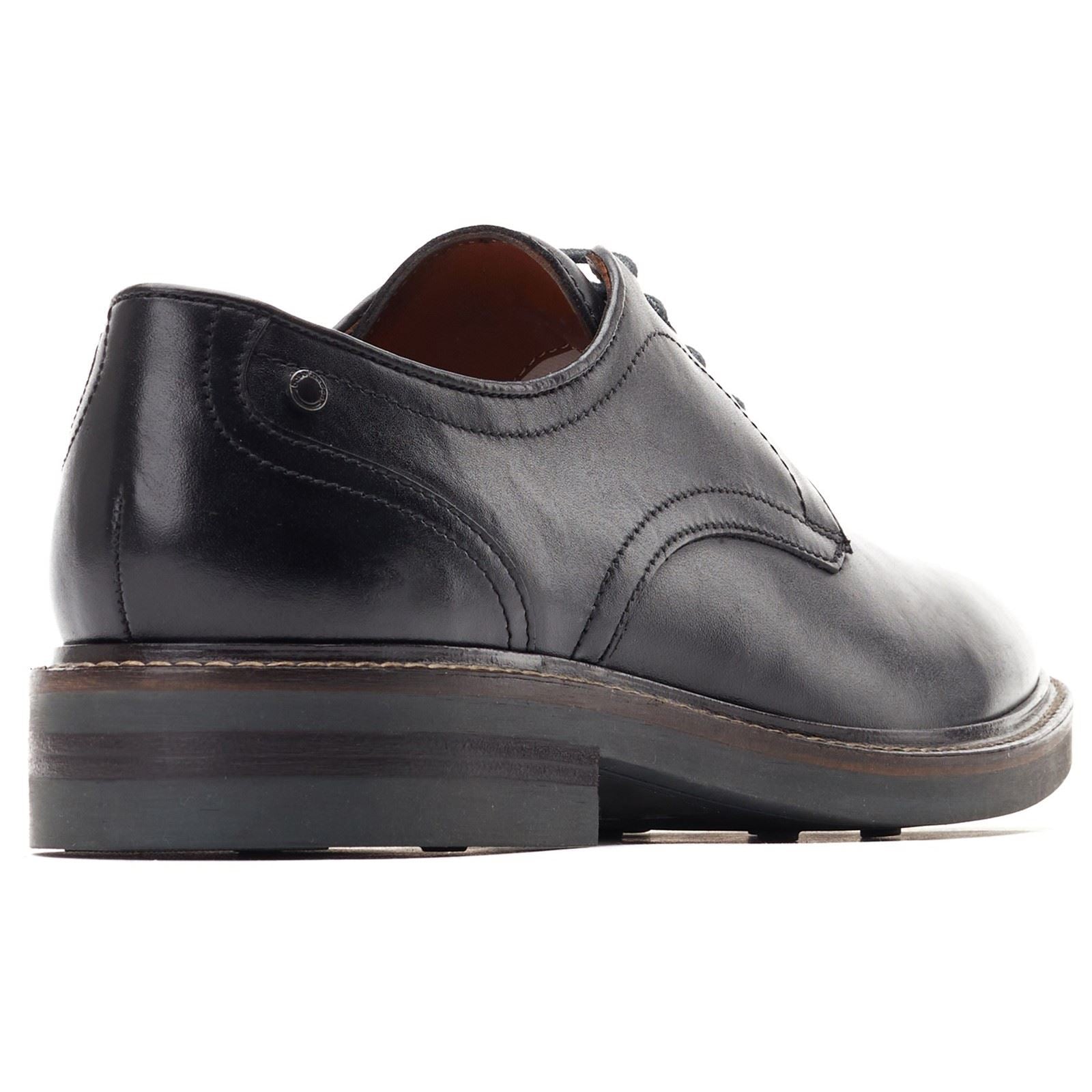 Base London Mawley Leder Herren Schwarze Oxford Schuhe