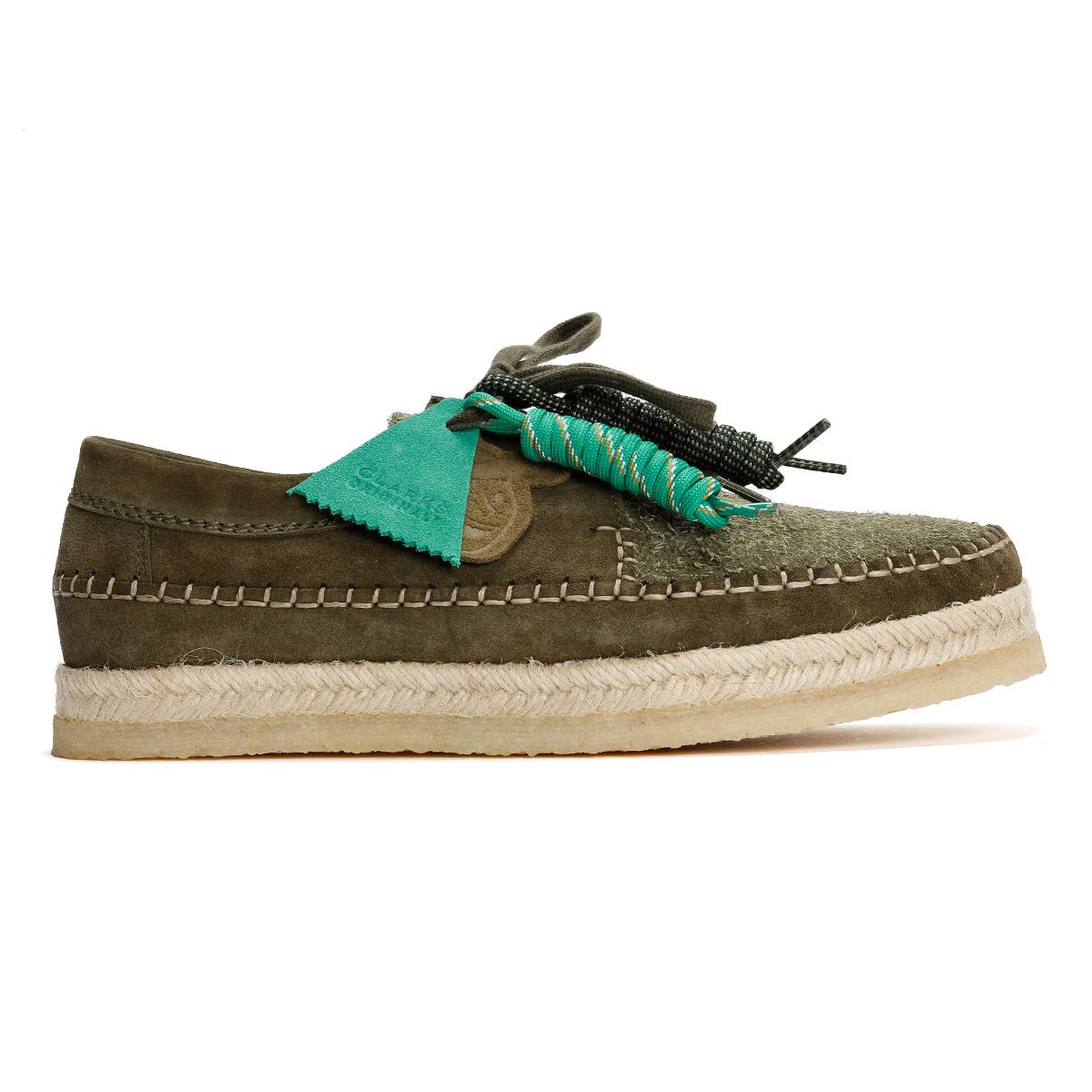 Pompeii X Clarks Weaver Herren Wildleder Schnürschuhe In Grün