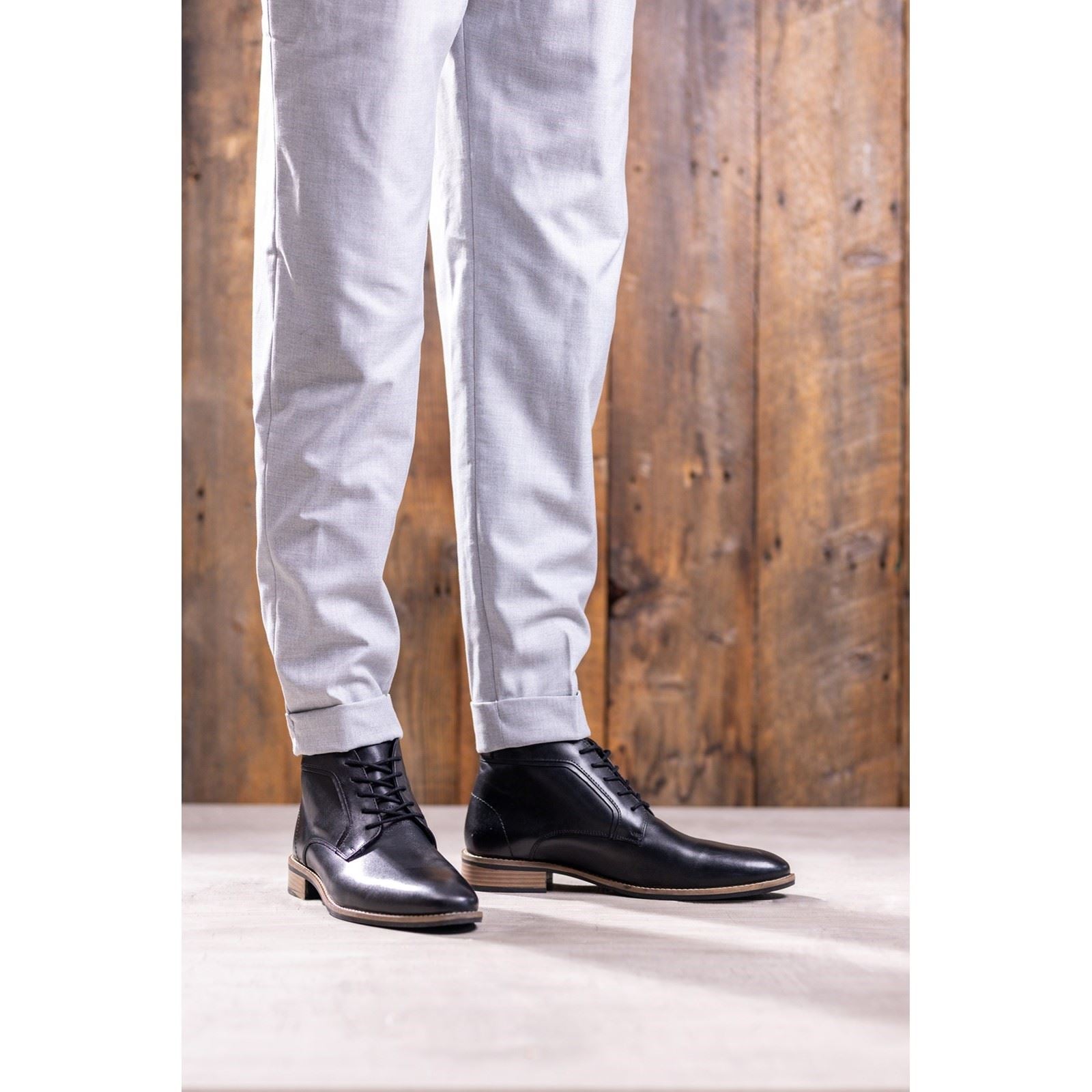 Hush Puppies Declan Lace Herren Stiefel Aus Schwarzem Leder