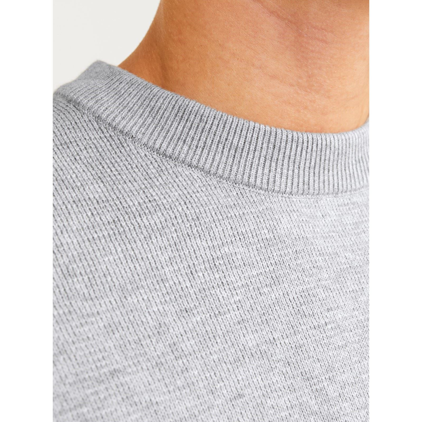 Jack & Jones Milano Stitch Baumwoll Herren Grauer Pullover