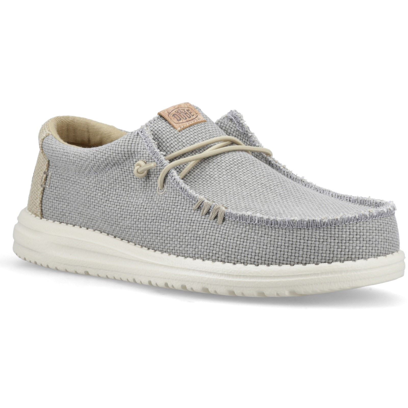 HEYDUDE Wally Braided Polyester Herren Flanell Grau/Olive Grau Mokassinschuhe