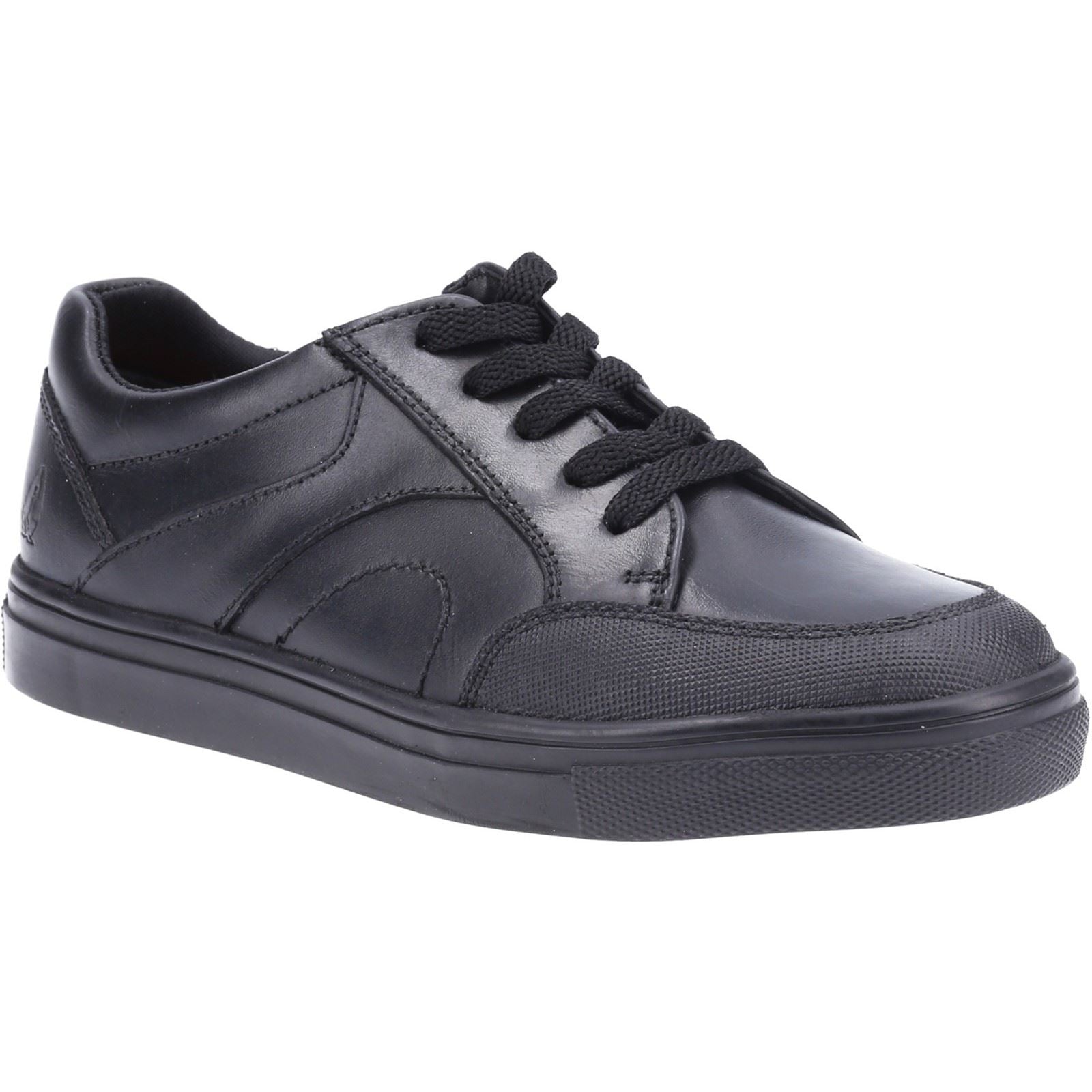 Hush Puppies Shawn Junior Die Schwarzen Schnürschuhe Für Jungen Aus Leder