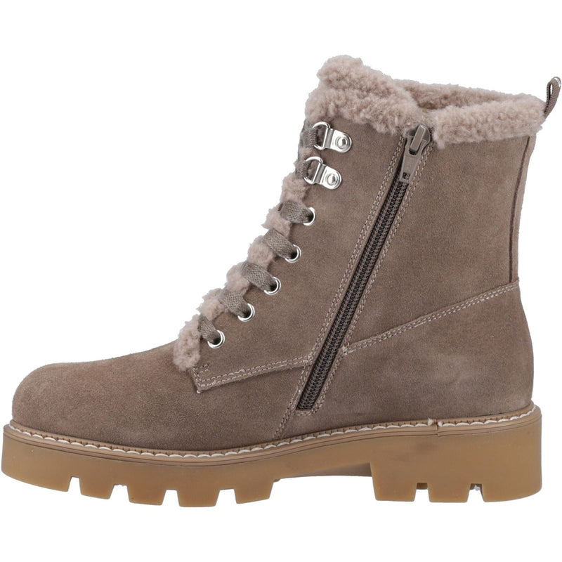 Hush Puppies Aurelia Damen Wildleder Winter Stiefeletten in Taupe