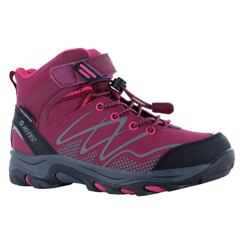Hi-Tec Blackout Mid Polyester Soft Shell Mädchen Wanderstiefel In Dunkelrosa/Fuchsia