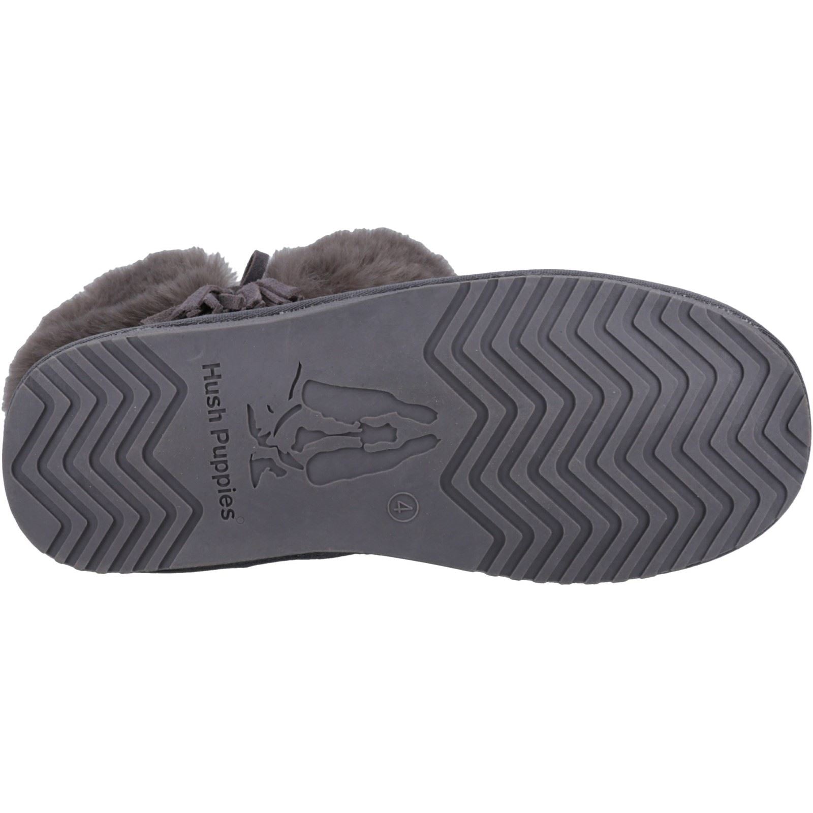 Hush Puppies Ayana Faux Fur Damen Hausschuhe In Grau