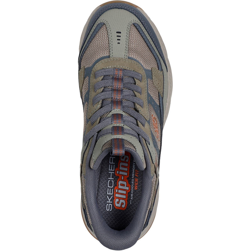 Skechers Vigor AT Leder Herren Wanderstiefel In Olivgrün/Grau