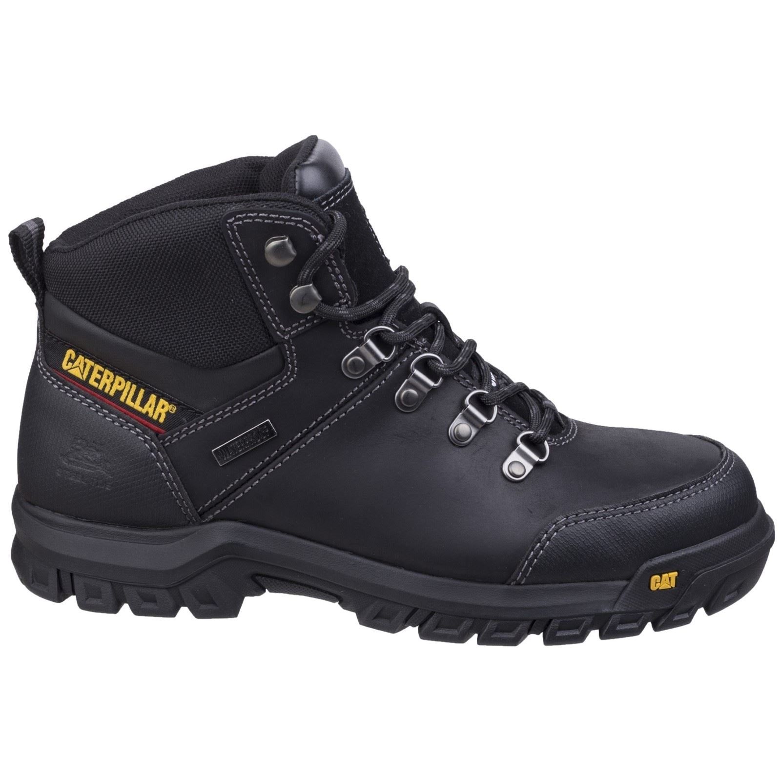 Caterpillar Rahmenleder Schwarze Sicherheitsstiefel