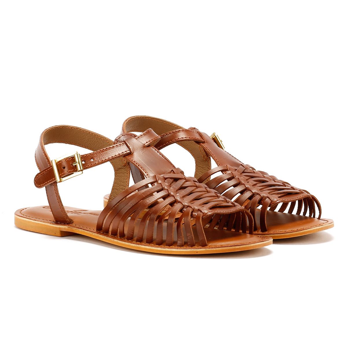 Tower London Hurache Damen Sandalen Aus Braunem Leder