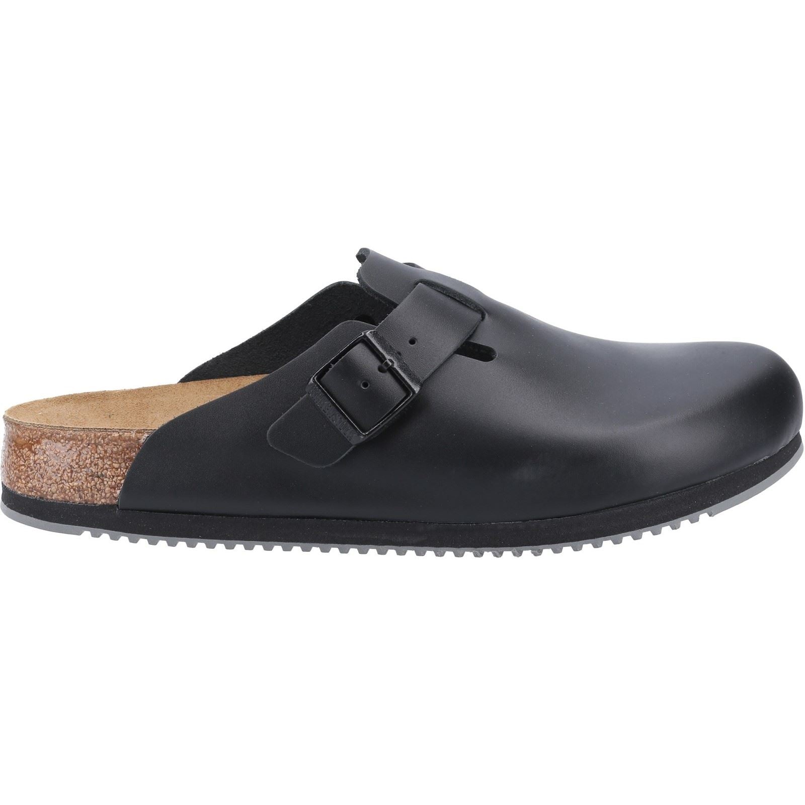 Birkenstock Boston Super Grip Leder Herren Schwarz