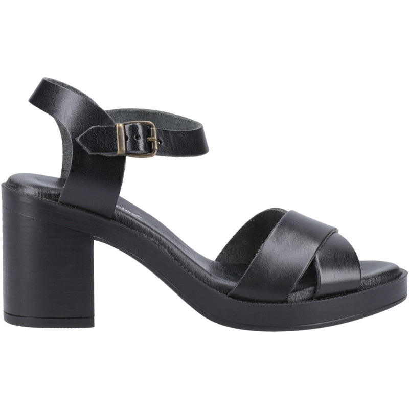 Hush Puppies Georgia Damen Sandalen Aus Schwarzem Vollleder