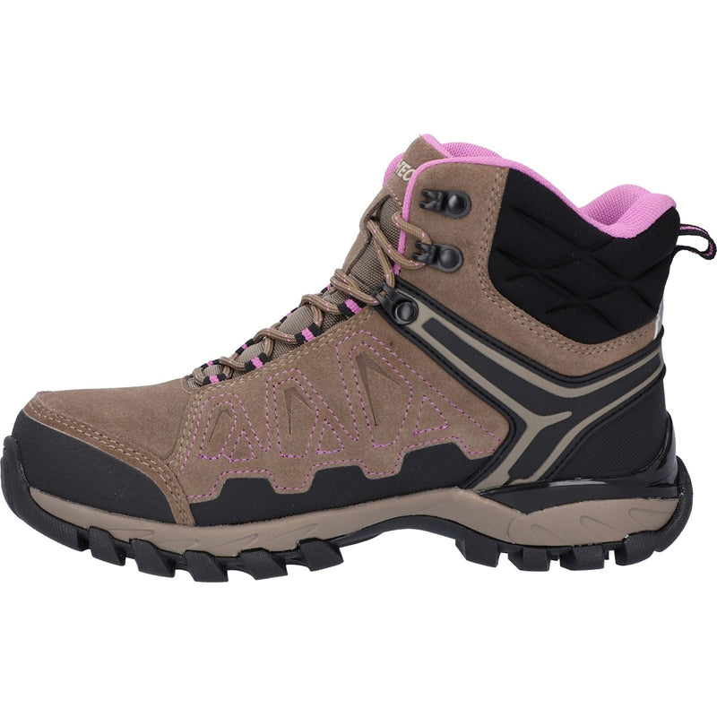 Hi-Tec V-Lite Explorer WP Rindsleder Wanderstiefel Für Damen In Braun/Lila