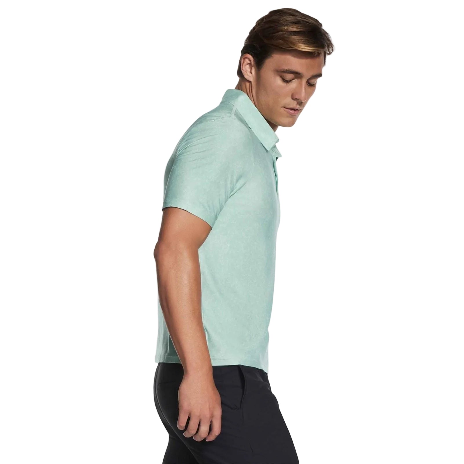 Skechers GO DRI All Day Printed Polyester Herren Polo-Shirt In Grün