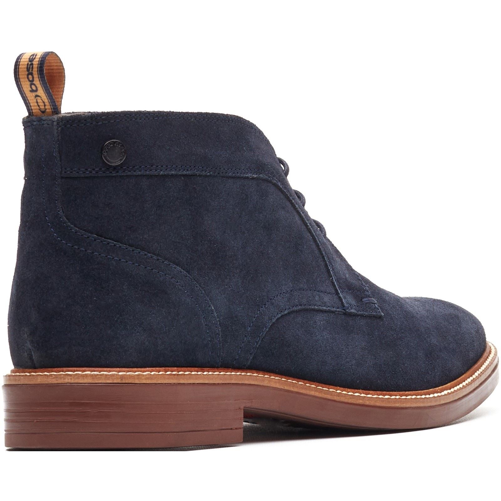 Base London Lincoln Chukka Leder Herren Marine Stiefel