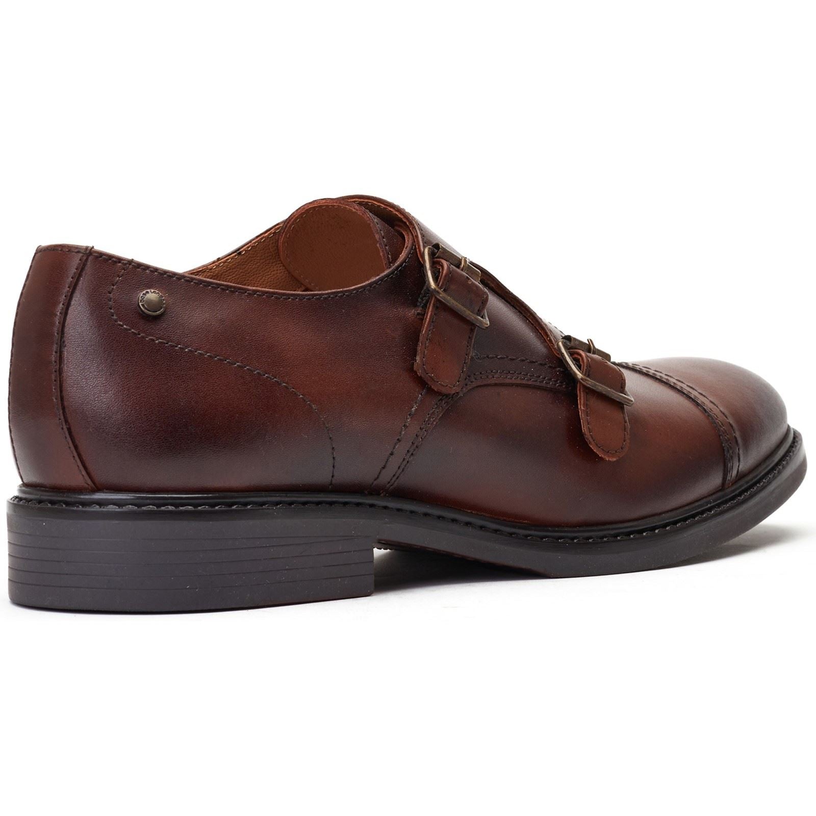 Base London Diablo Herren Doppelmonkschuhe Aus Braunem Leder