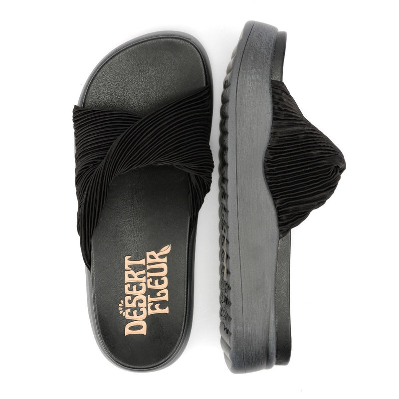 Desert Fleur Gabbro Satin Damen Sandalen In Schwarz