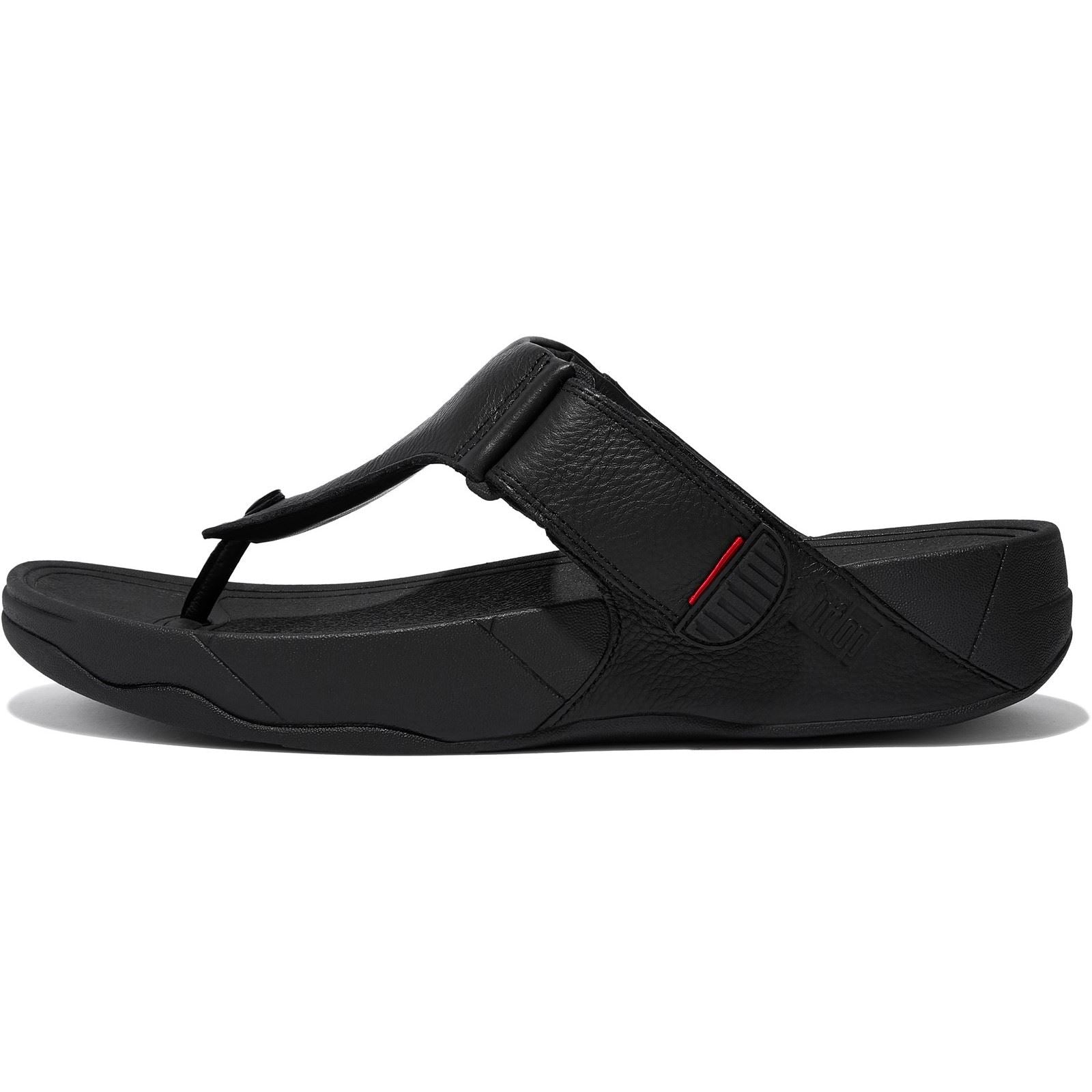 Fitflop Trakk II Leder Herren Sandalen Ganz In Schwarz