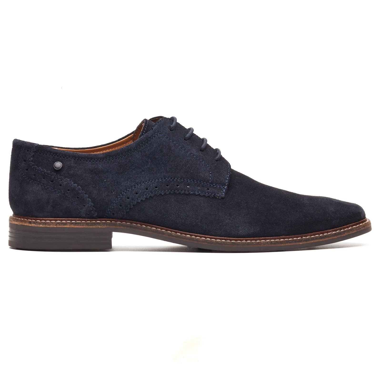 Base London Eton Lace Up Leder Herren Marineblaue Schnürschuhe