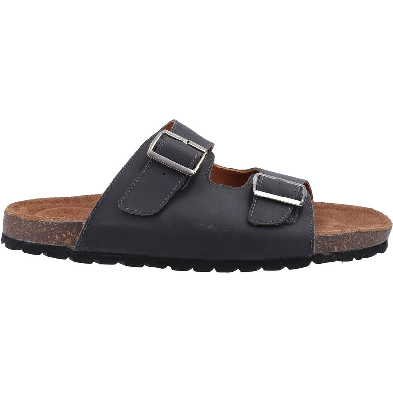 Hush Puppies Nash Slider Herren Sandalen Aus Schwarzem Leder