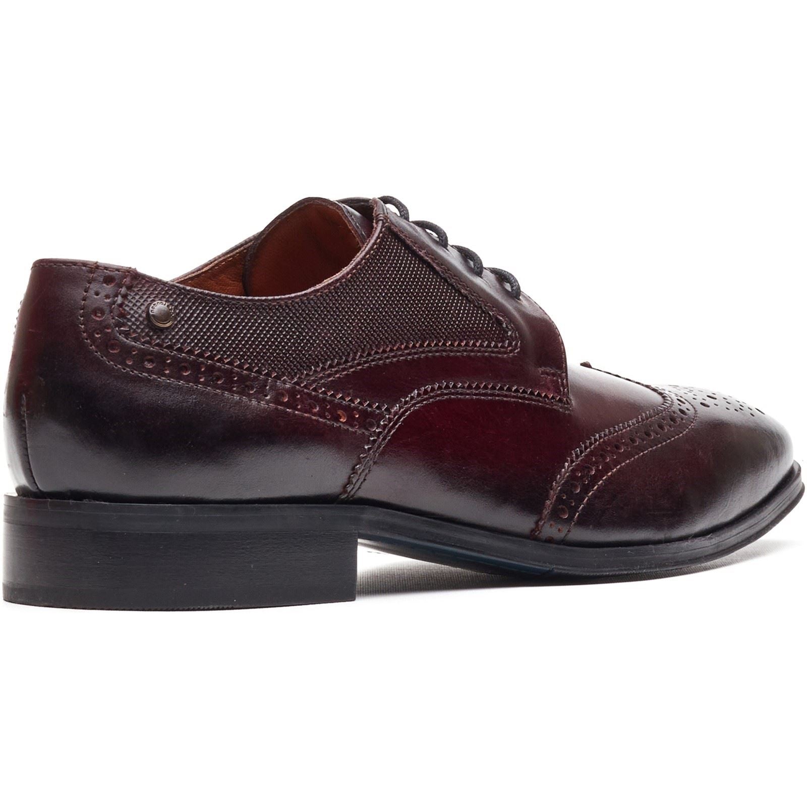 Base London Steeple Brogue Leder Herren Burnt Brown Brogues Schuhe