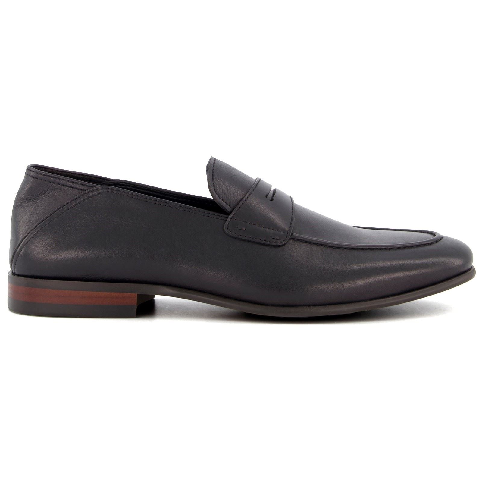 Dune Sync Leder Herren Schwarze Mokassins