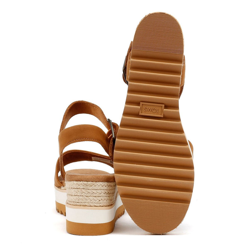 TOMS Diana Damen Keilabsatz Aus Braunem Leder