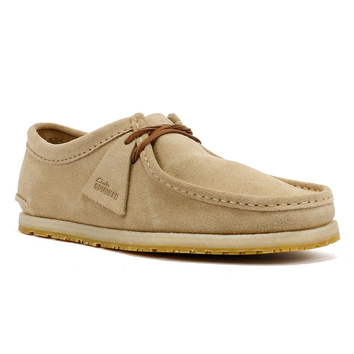 Clarks Originals Godney Lace Herrenschuhe Aus Veloursleder In Beige Mit Schnürung.