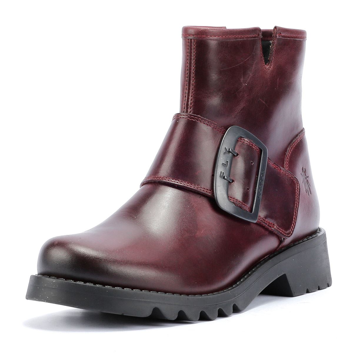 Fly London Rily Leder Damen Rote Stiefel