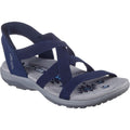 Skechers Reggae Slim Stretch Flex Damen Textil Sandalen In Marineblau