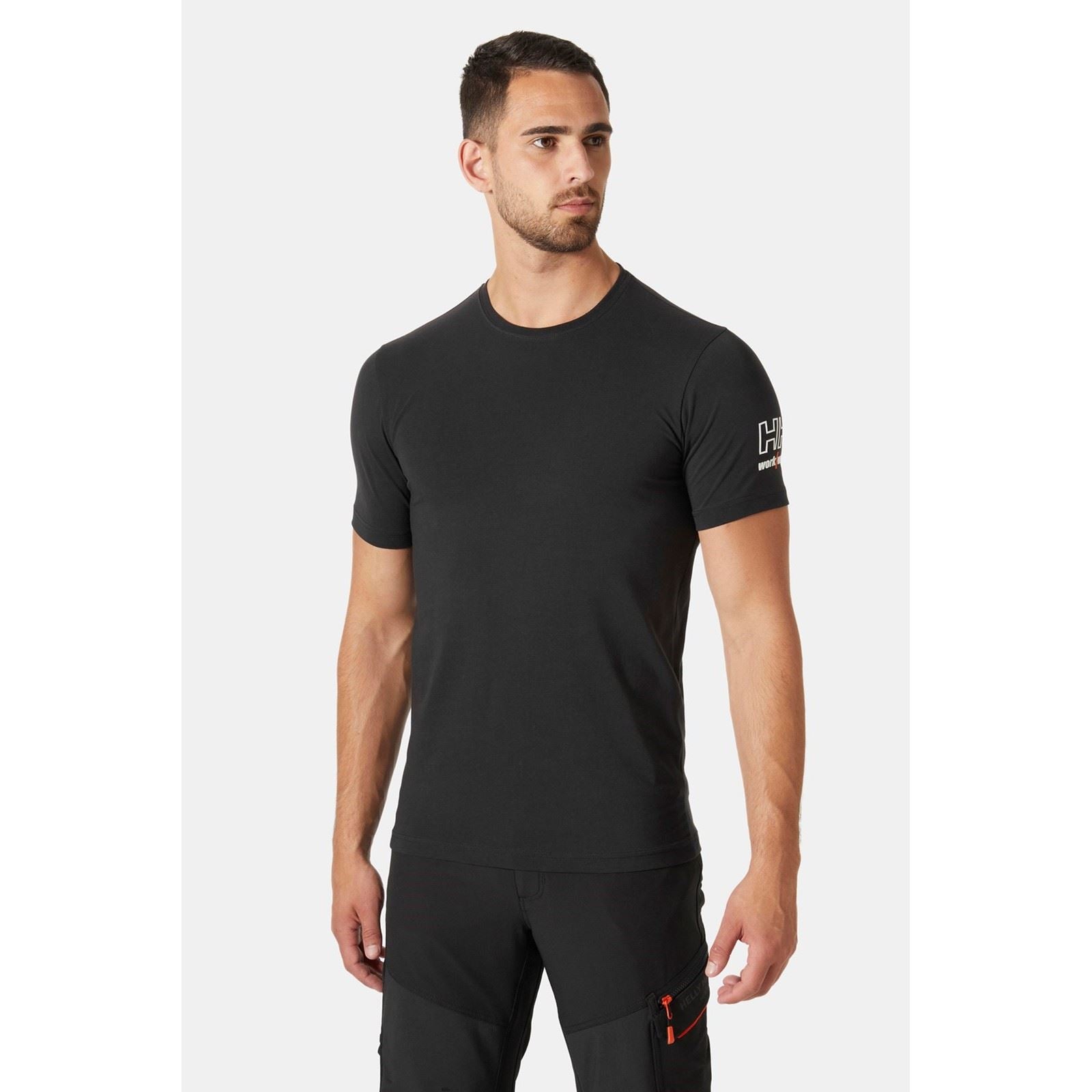 Helly Hansen Workwear Kensington Baumwoll Männer Schwarze Farbe Kurzarm-T-Shirts