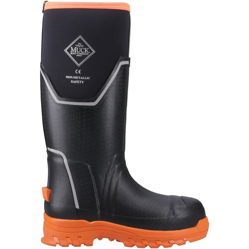 Muck Boots Grit S5 Damen Gummistiefel in Schwarz/Orange