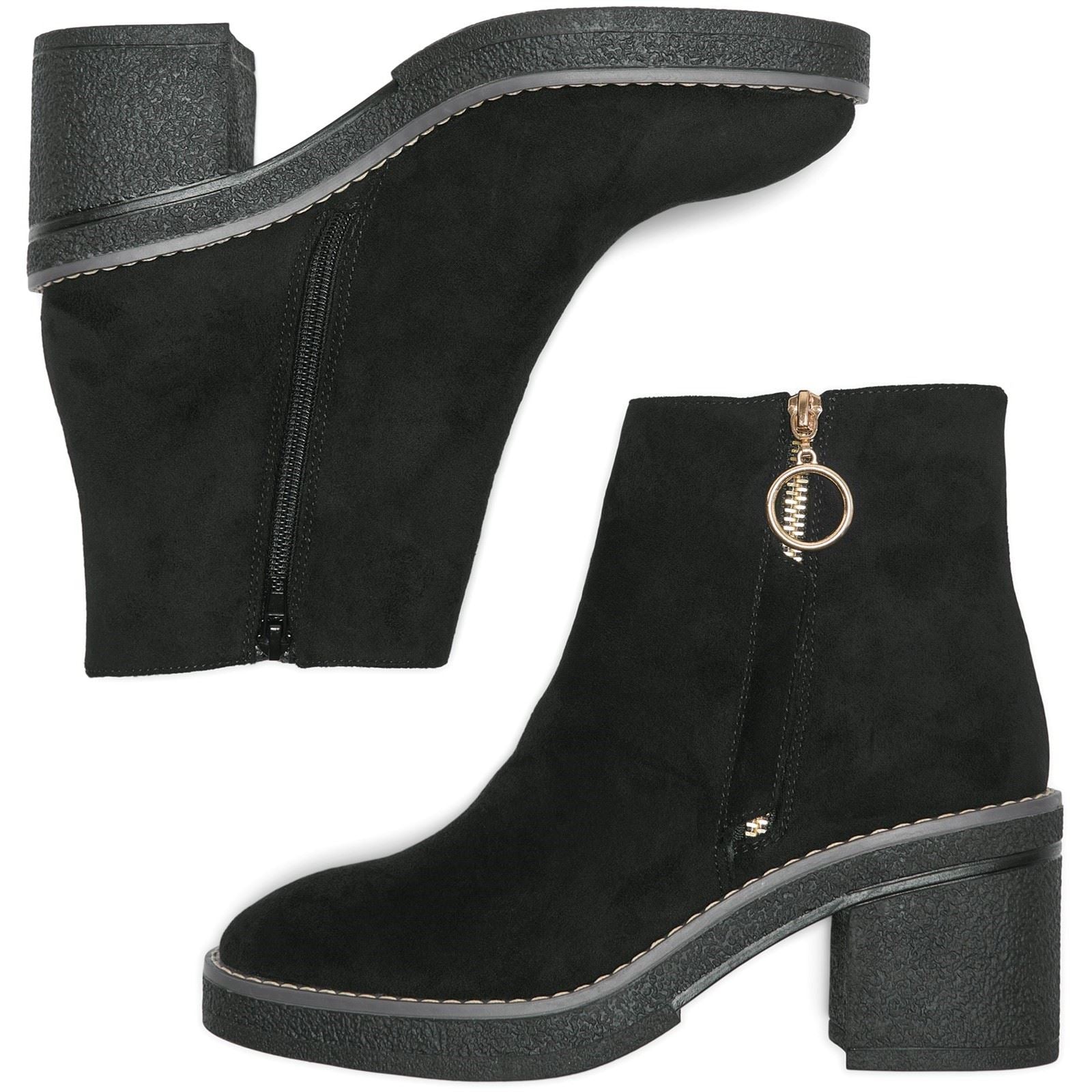 ONLY BABETTE Polyurethan Damen Schwarze/Goldene Absatz Ankelstiefeletten