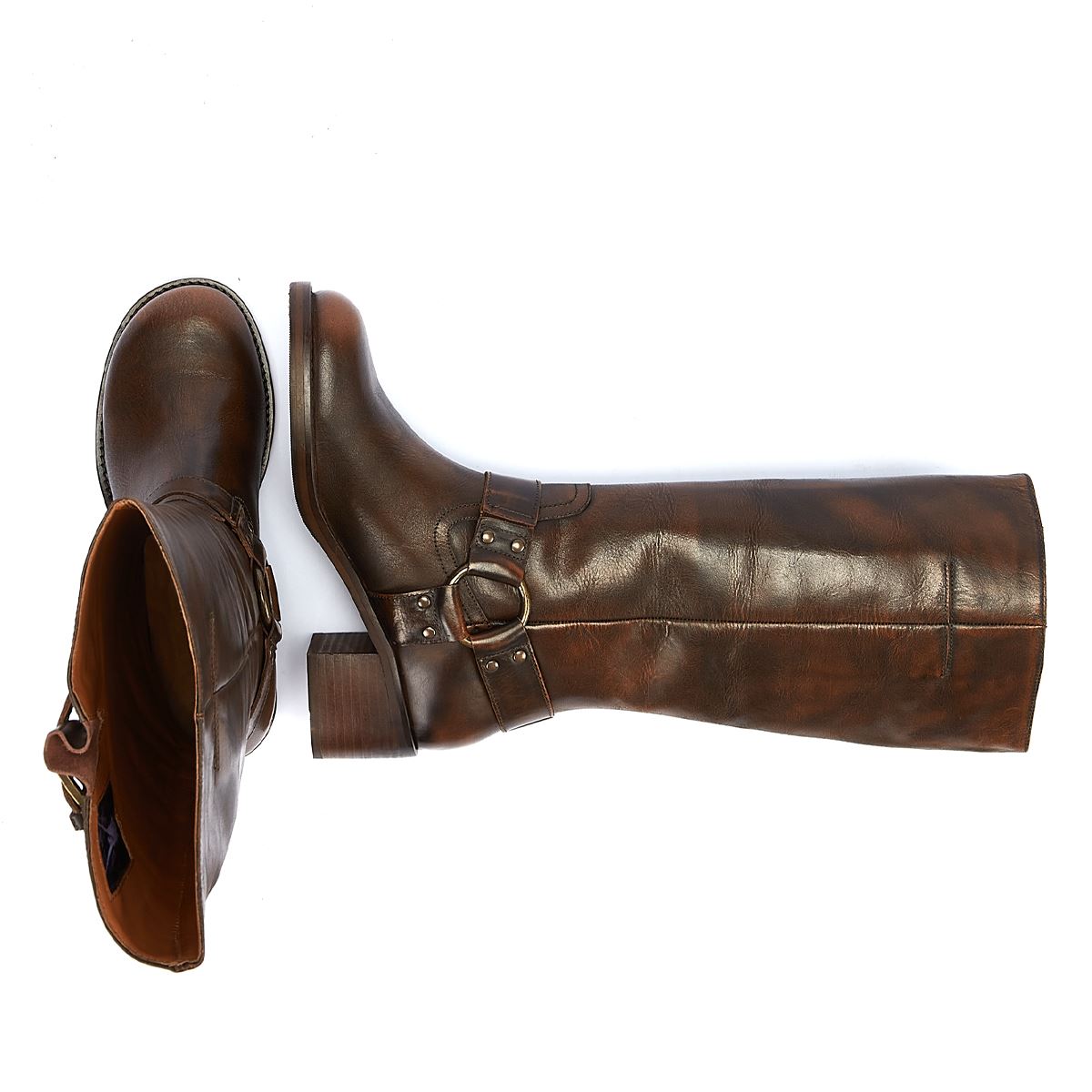 Bronx Neue Camperos Damen Stiefel In Kastanienbraun