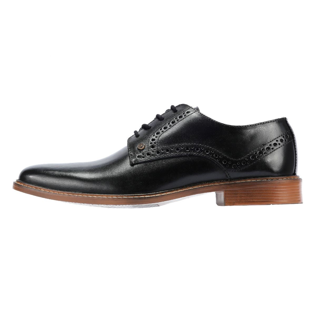 Lambretta Harvey Derby Herren Schwarze Lederschuhe Zum Schnüren