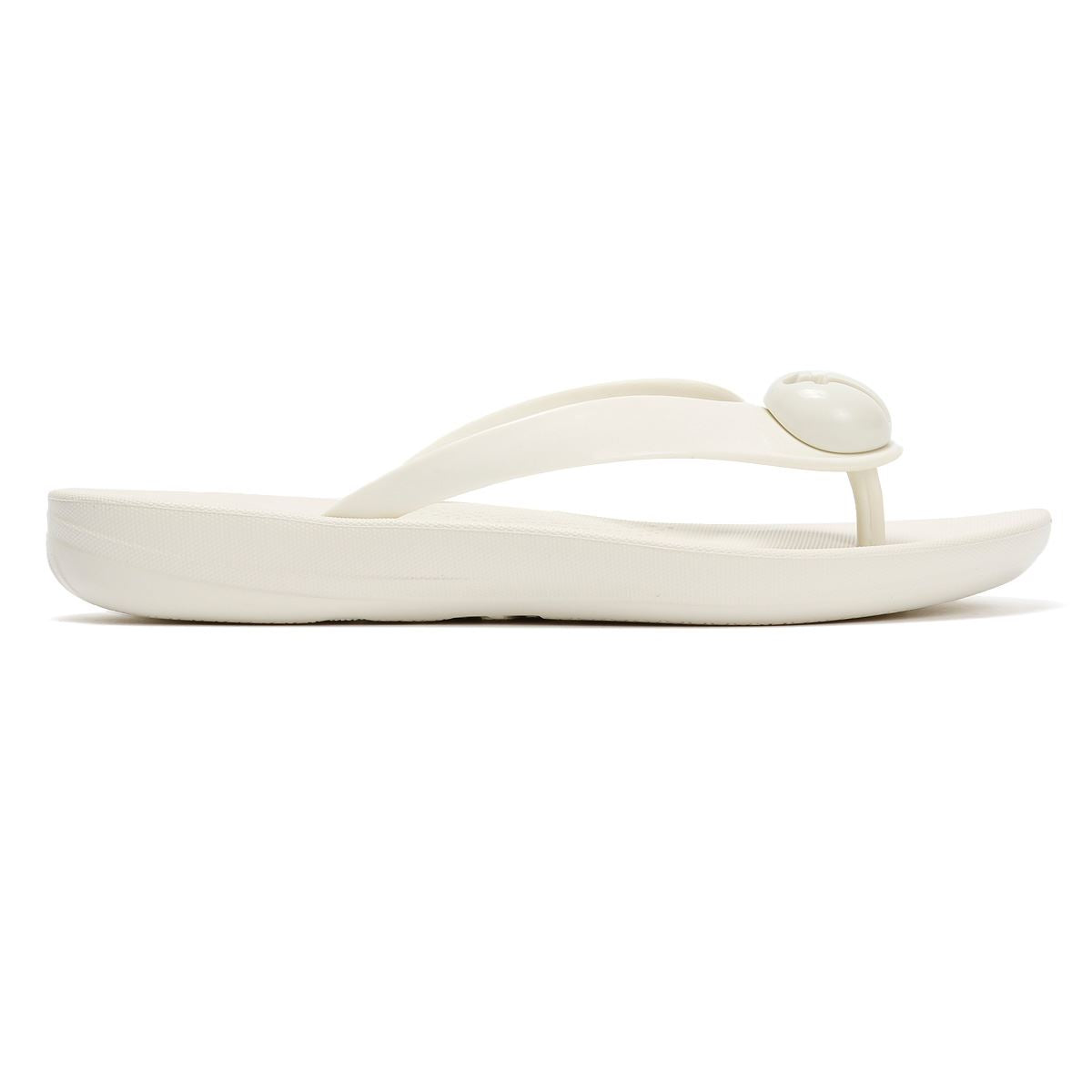 FitFlop Iqushion Glossy Button Damen Flip-Flops In Weiß