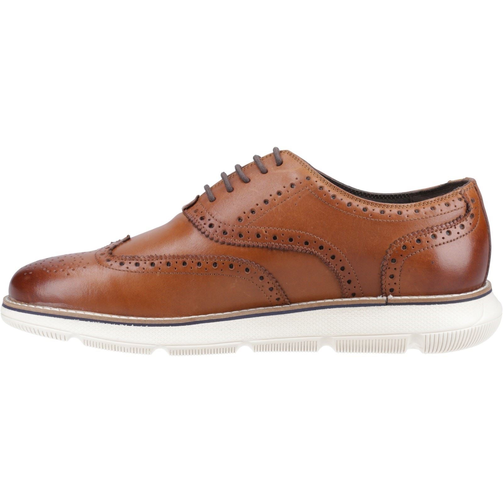 Hush Puppies Zach Herrenschuhe aus Leder in Tan/Weiß mit Lochmuster