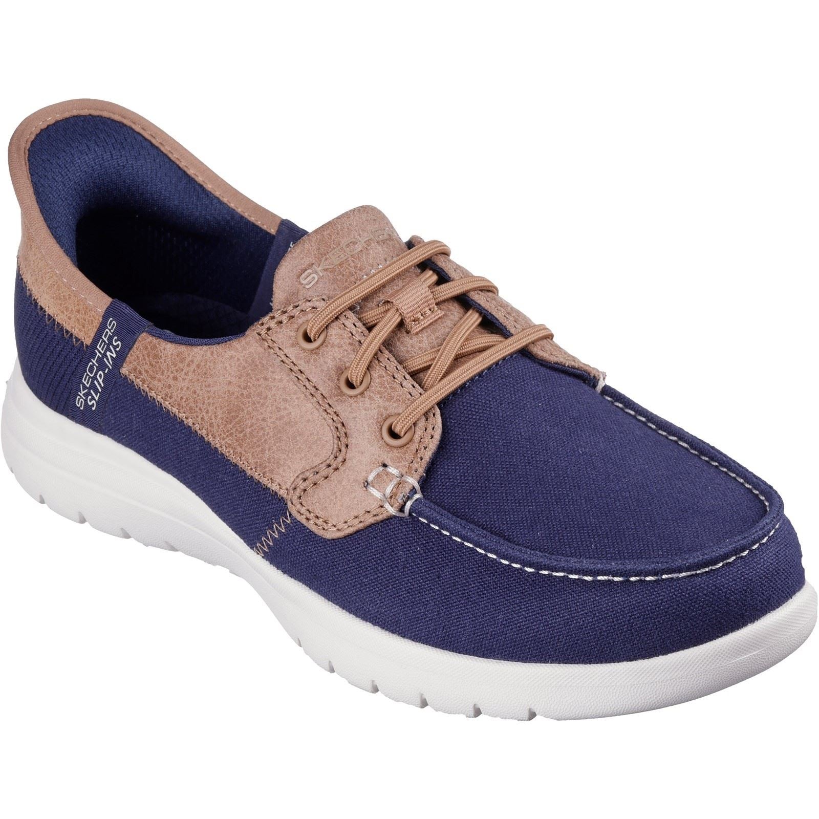 Skechers On-the-GO Flex - Palmilla Canvas/Kunstleder Damenschuhe In Marineblau