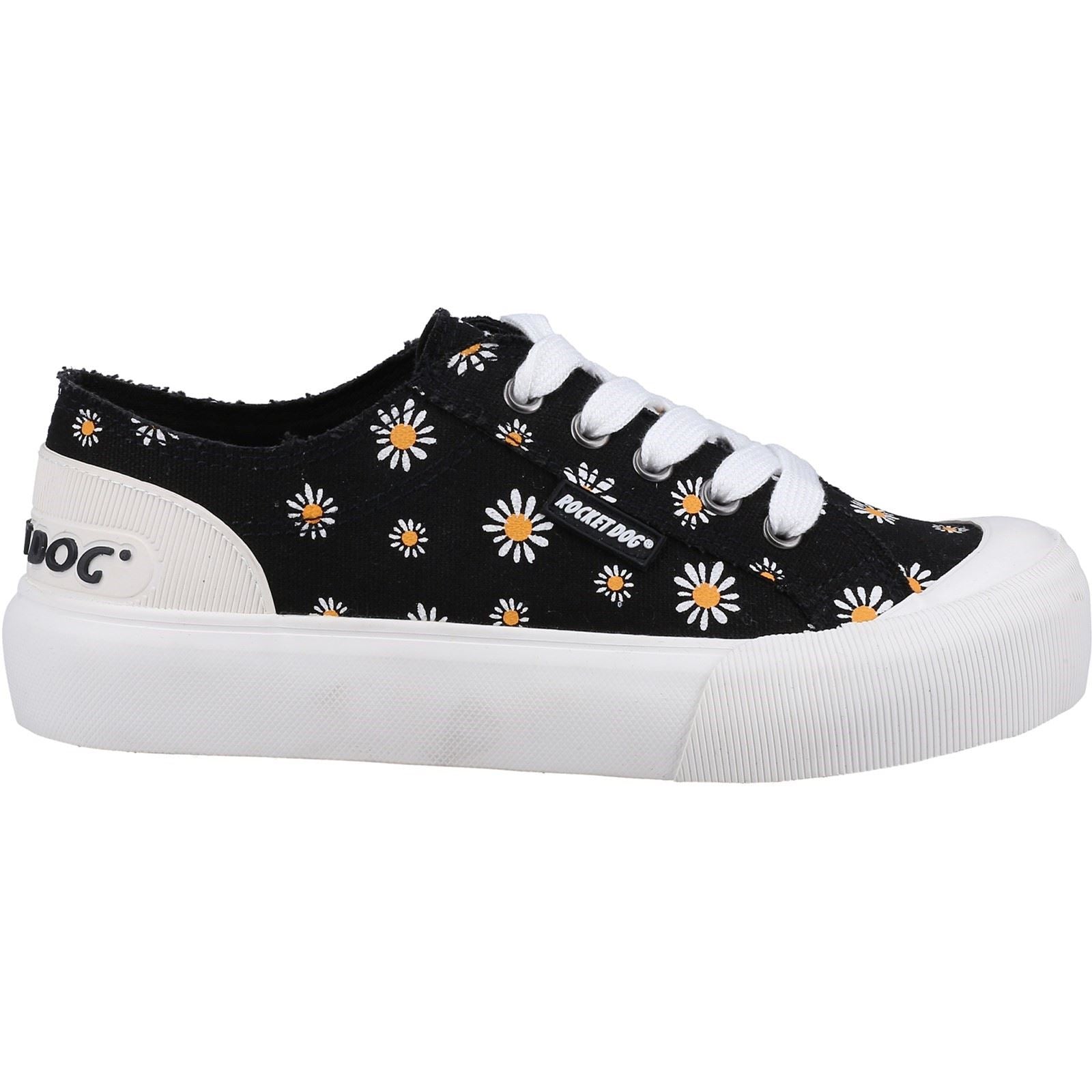 Rocket Dog Jazzin Plus Dixie Baumwoll-Damenschwarze Turnschuhe