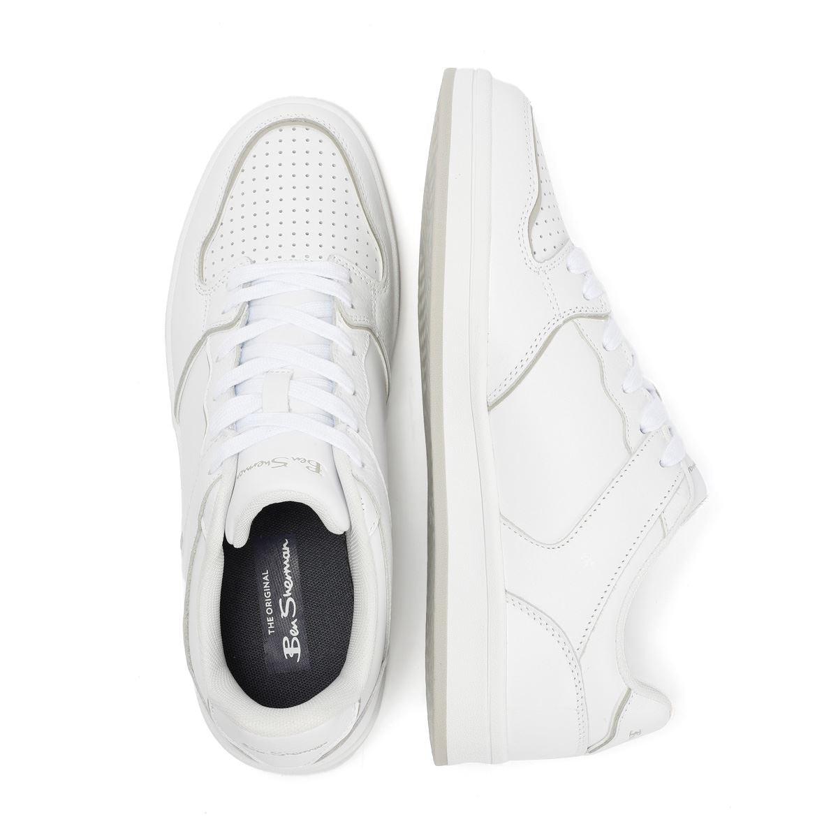 Ben Sherman Club Leder Herren Weiße Sneakers