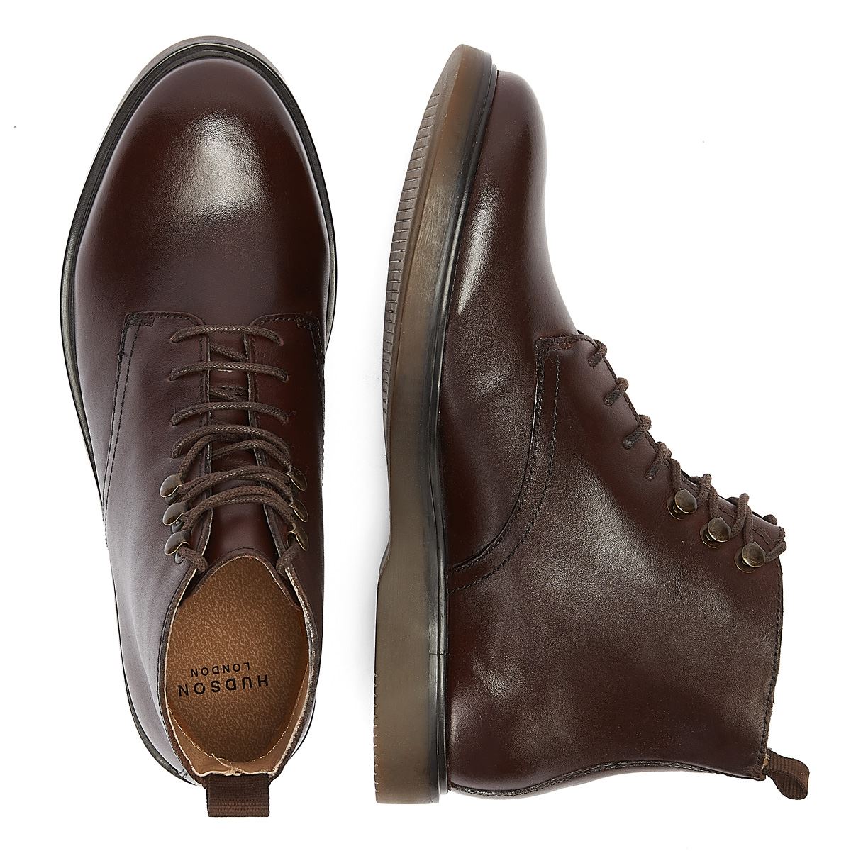 H By Hudson Battle Leder Herren Stiefel Braun