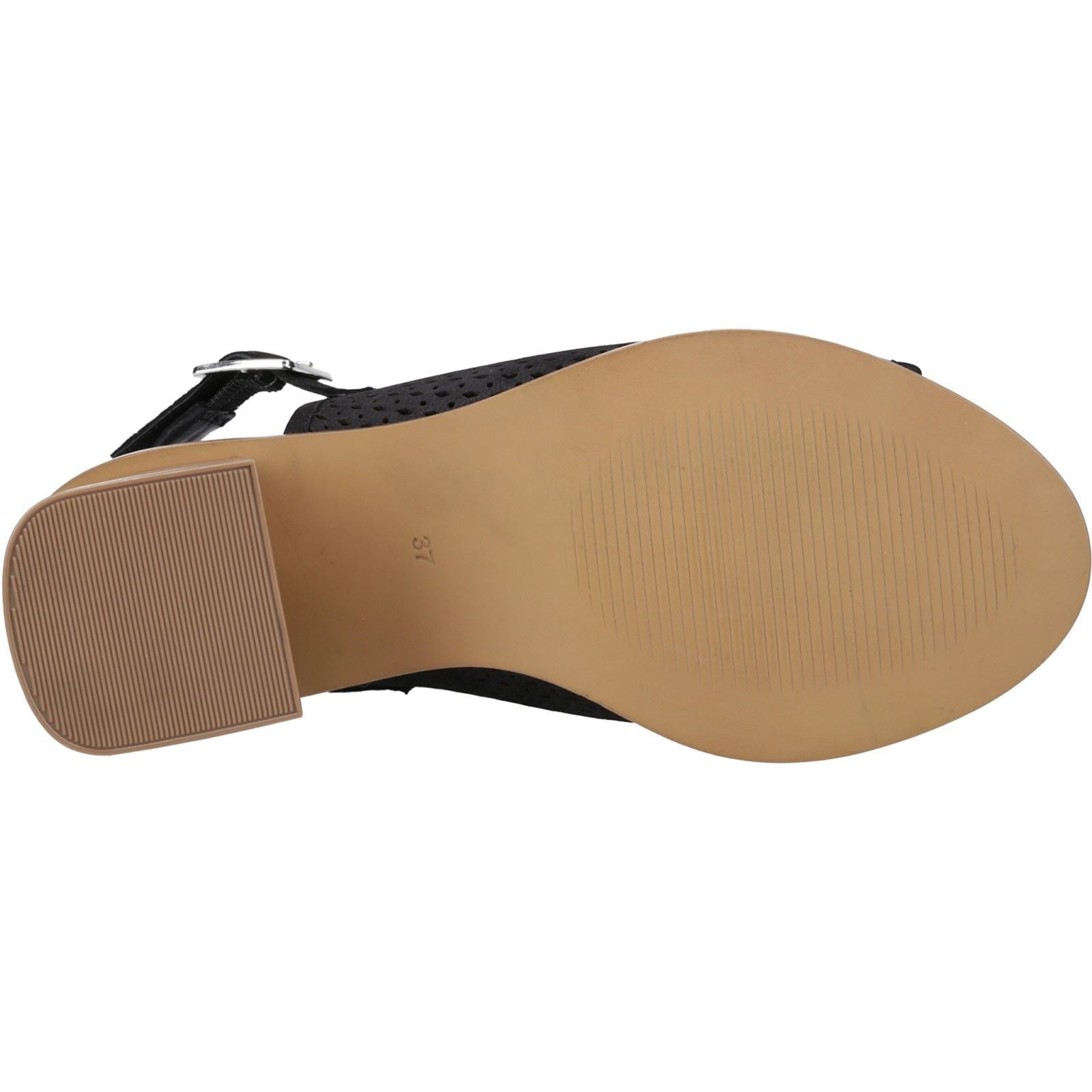 Hush Puppies Louise Heeled Damen Sandalen Aus Schwarzem Leder