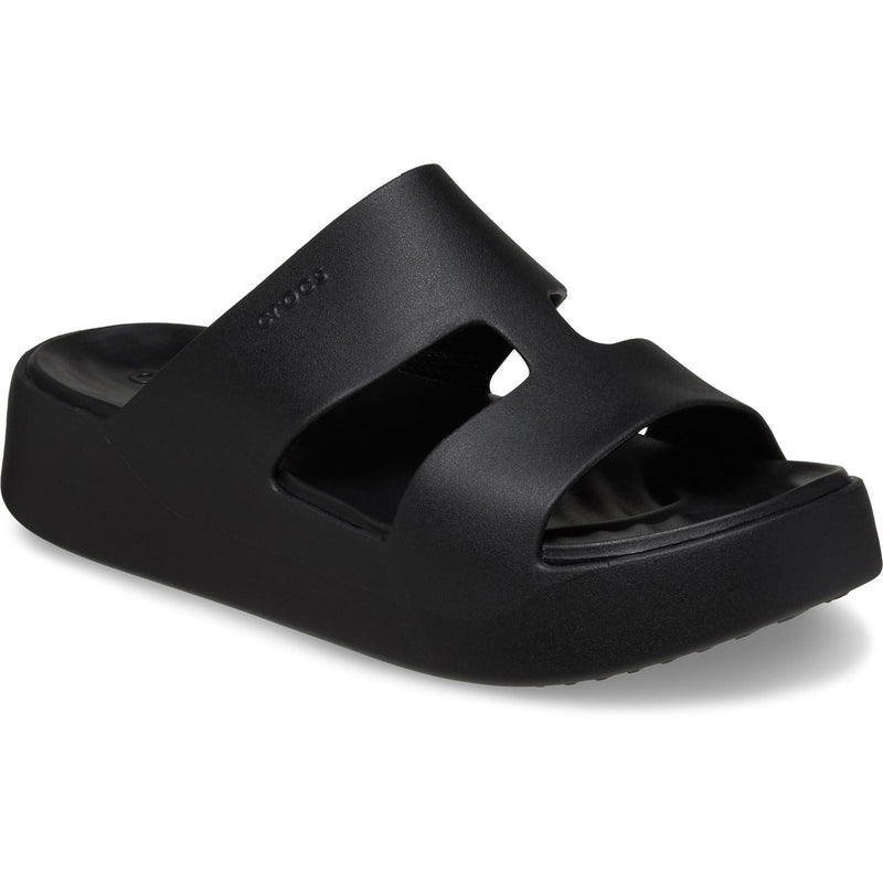 Crocs Getaway Platform H-Strap Thermoplastische Damen Pantoletten In Schwarz