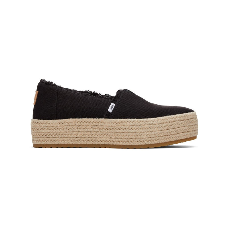 TOMS Valencia 100% Baumwolle Damen-Schwarze Farbespadrilles