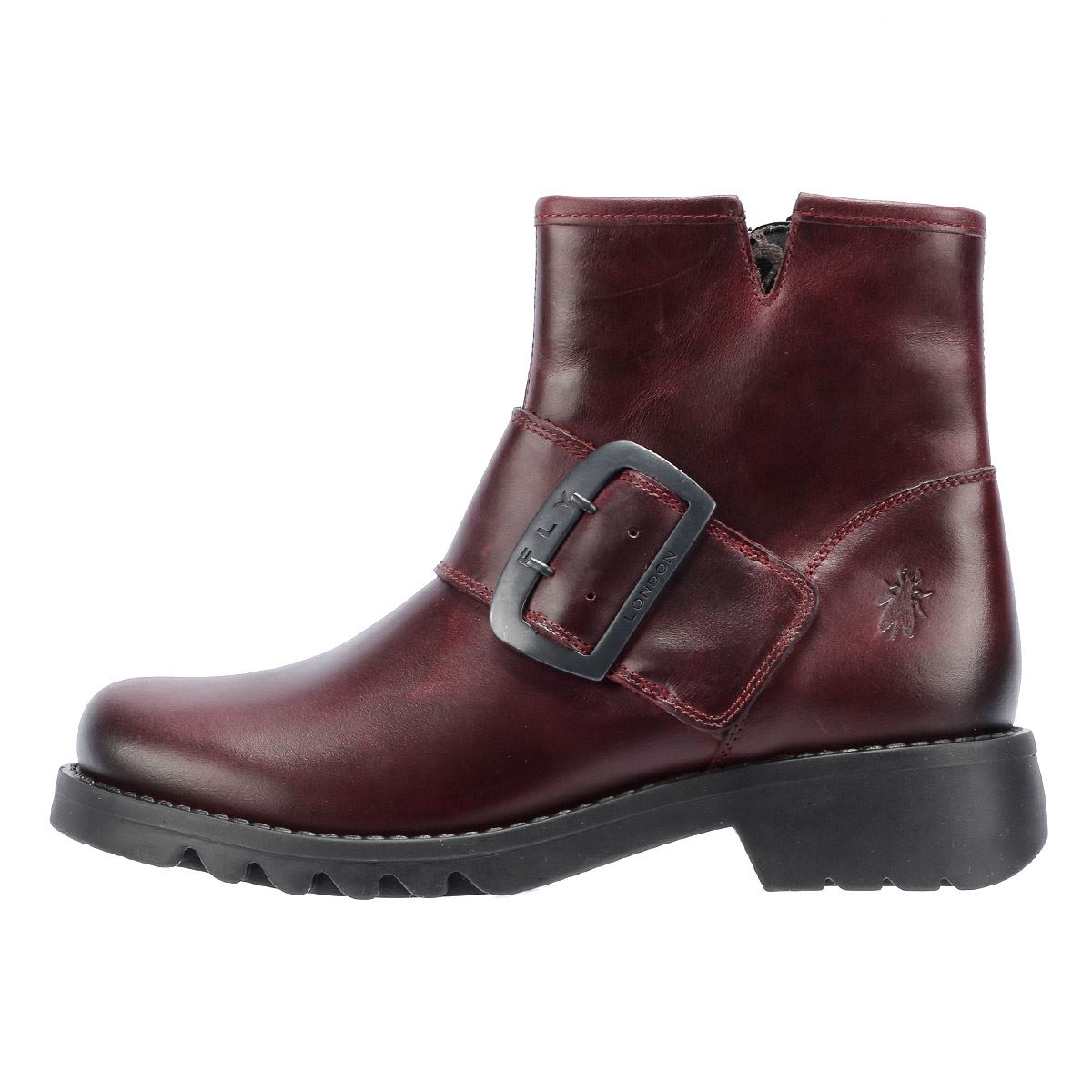 Fly London Rily Leder Damen Rote Stiefel
