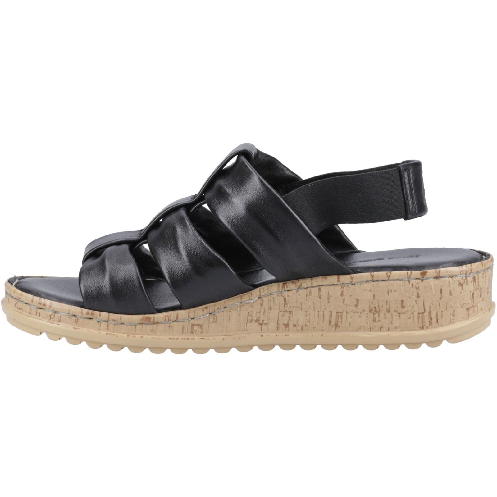 Hush Puppies Eden Wide Fit Damen Sandalen Aus Schwarzem Leder